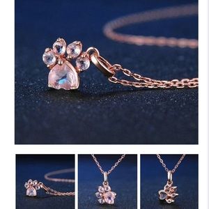 18k Rose Gold Dog Paw Necklace